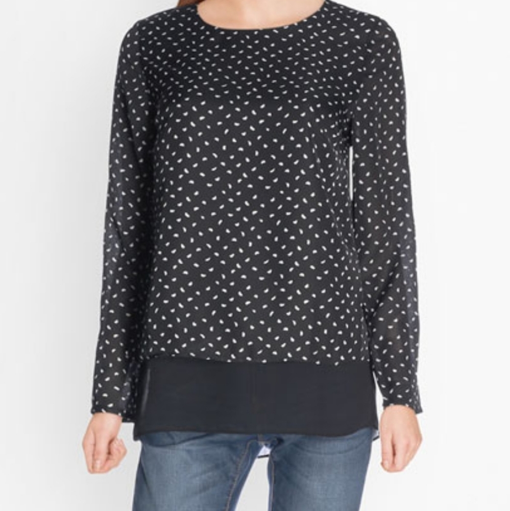 Molly Bracken Polka Dot Tunic Blouse XS NWT